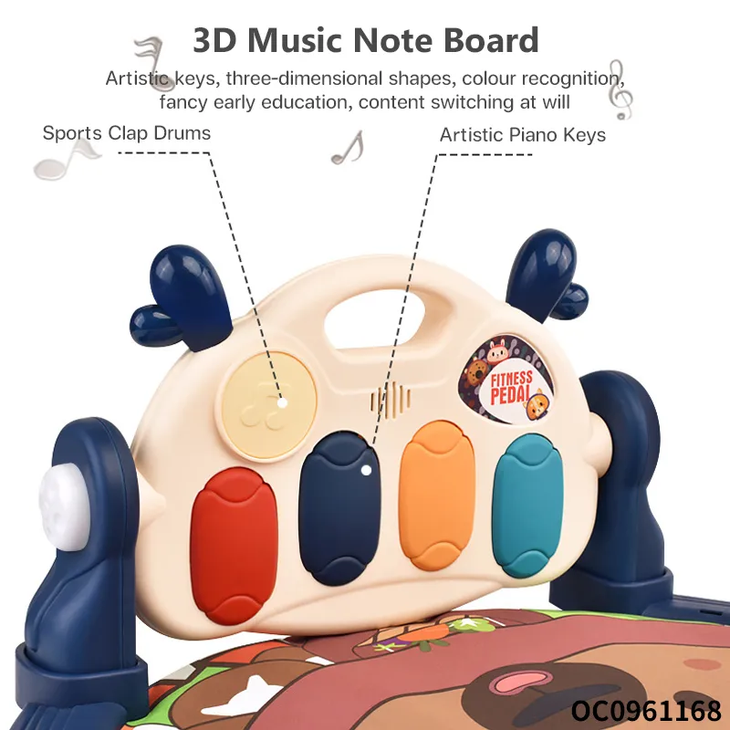 Hot Selling Foldable New Born Baby Toy Musical Pedal Piano Floor Exeecise Baby Crawling Activity Gym Play Mat