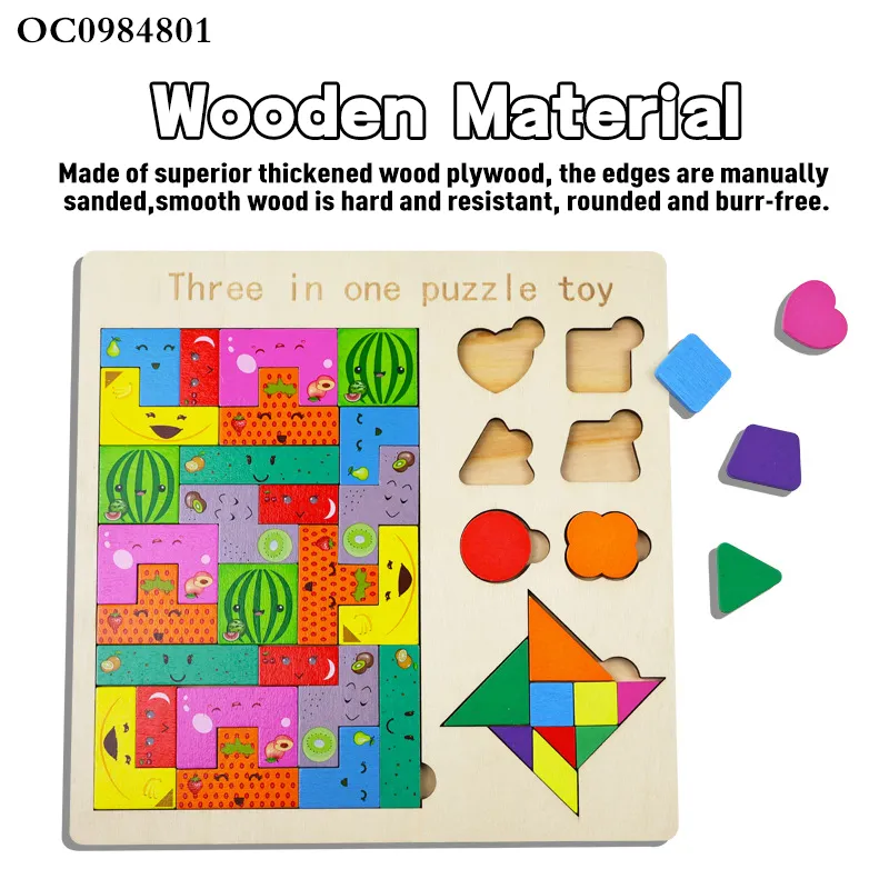 Shape Match Puzzle Custom Wood Busy Board Montessori Toys Educational Game for Children Wooden