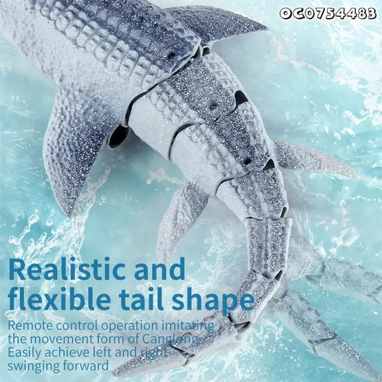 Easy Self Assembly Model Waterproof Remote Control Dinosaur Gray Customized Swimming Pool Plastic Toy Sea Animals for Kids Boys