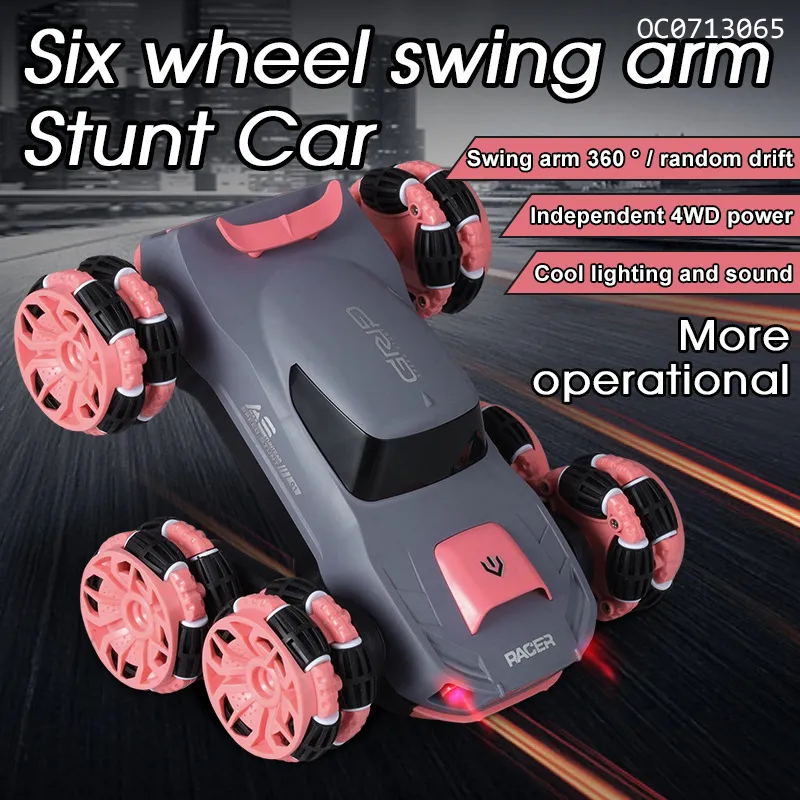 6 Wheels Twist 360 Degres Stunt Rolling Racing Remote Control Stunt Toy Car for Kids