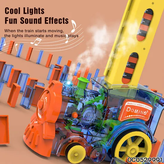 Automatic Dispenser Electric Trains Play Mix Colors Dominos Block Game Set Custom Personalized Manufacturers for Children Kids