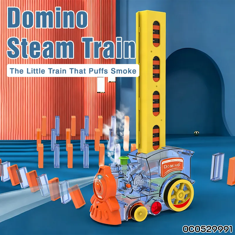 Automatic Dispenser Electric Trains Play Mix Colors Dominos Block Game Set Custom Personalized Manufacturers for Children Kids