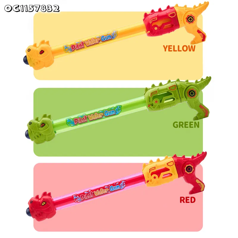 52cm Long Dinosaur Design 2026 Summer Plastic Kids Toys Strongest Fireworks Pump Pressure Water Gun for Water Park