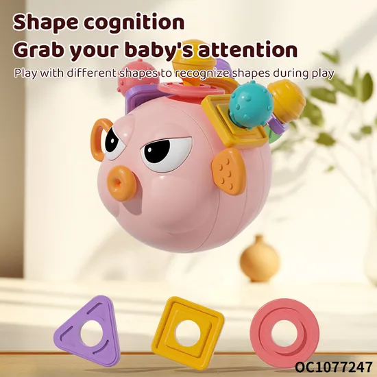 Hand Eye Coordination Training Shape Color Cognitive Development Toys Silicone Baby Teether Non Toxic Activity Cube for Baby