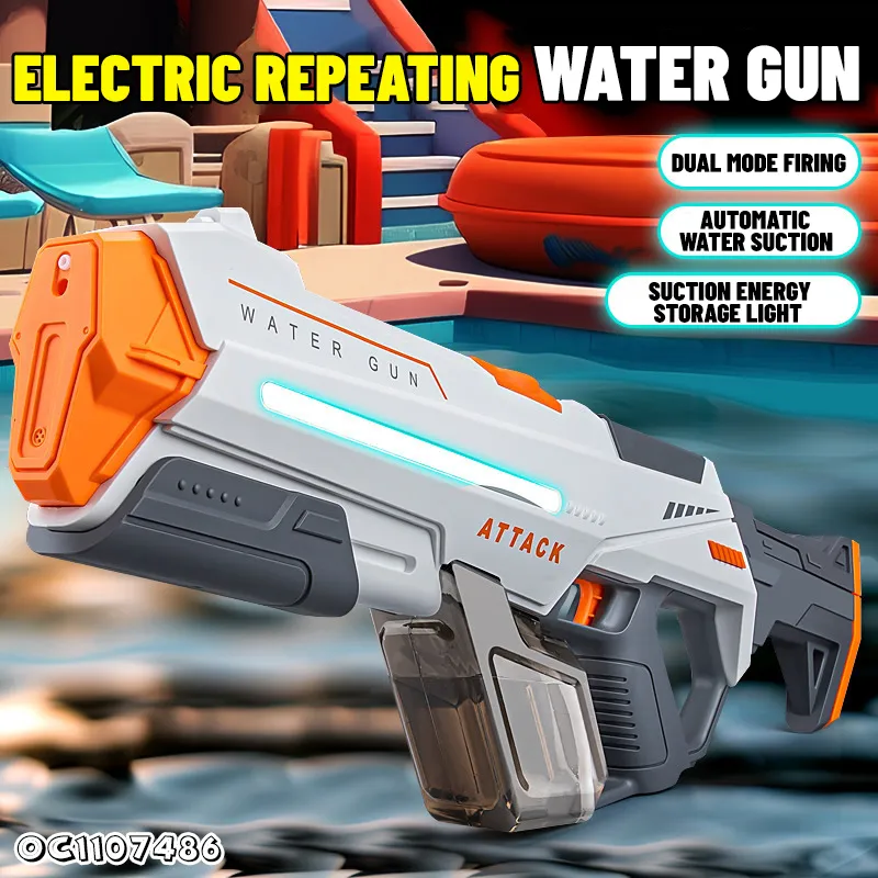 Shoot Game Automatic Absorption High Pressure Wholesale Electric Battery Operated Light up Strong Powerful Water Guns for Sale