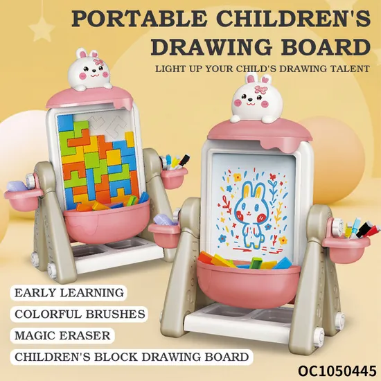 Custom Early Education Brain Development Colorful Toddler Double Sided Toys Drawing Block Puzzle Board DIY Color Geometric Game