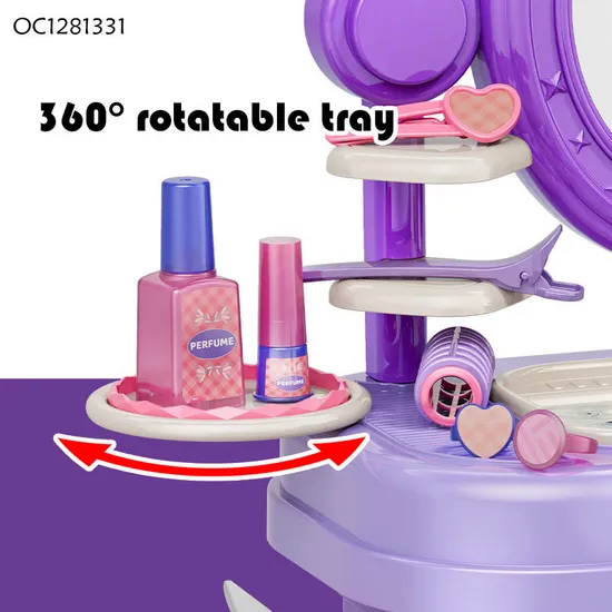 Fashion Make up Girls Beauty Toy 2 in 1 Dress up Game Role Play Toy Beauty Vanity Table with Mirror Multi Accessories Whole Sale