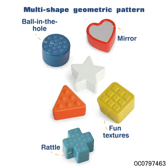 Plastic Geometric Shape Electric Musical Cognitive Sensory Educational Toy with Light