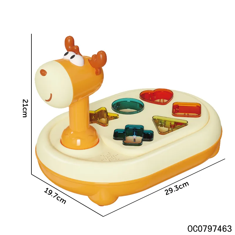 Plastic Geometric Shape Electric Musical Cognitive Sensory Educational Toy with Light