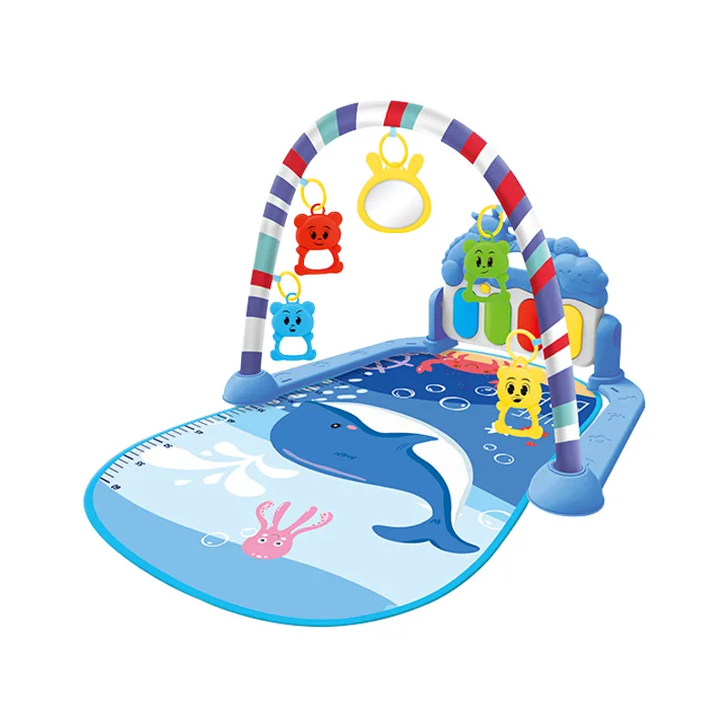 Non-Toxic Cotton Play Gym Crawling Mat Hanging Rattles &amp; Musical Piano Soft Safety Training Play Mat