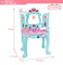 Musical Toy Little Baby Girl Makeup Table with Induction Opening Door Mirror