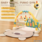 Keyboard Piano Pedal Baby Activity Sensory Play Mat Creative Flooring Crawling Mat with Hanging Rattle Toys