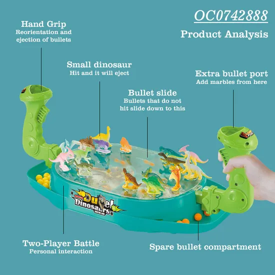 Ejection Beads Educational Interactive Play Fun Dinosaurs Battle Board Game Toy