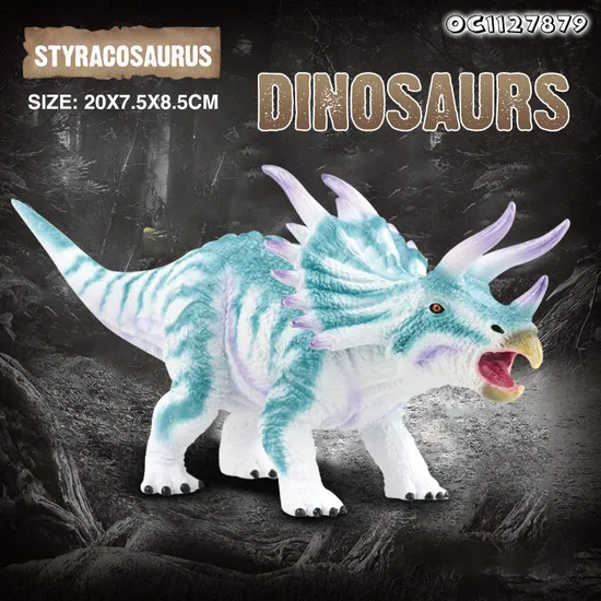 Styracosaurus Cognitive Educational Toys 3D Animal Collectable Simulation Realistic 4 Inch PVC Solid Dinosaur for Kids Boys