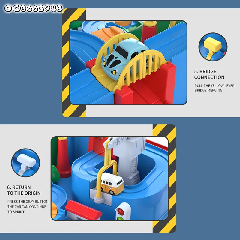 Hand Eye Coordination Toys Handheld Slot Car Race Tracks Sets for Boys Car Adventure Game Desktop Toys Anti Stress for 3 Age Kid