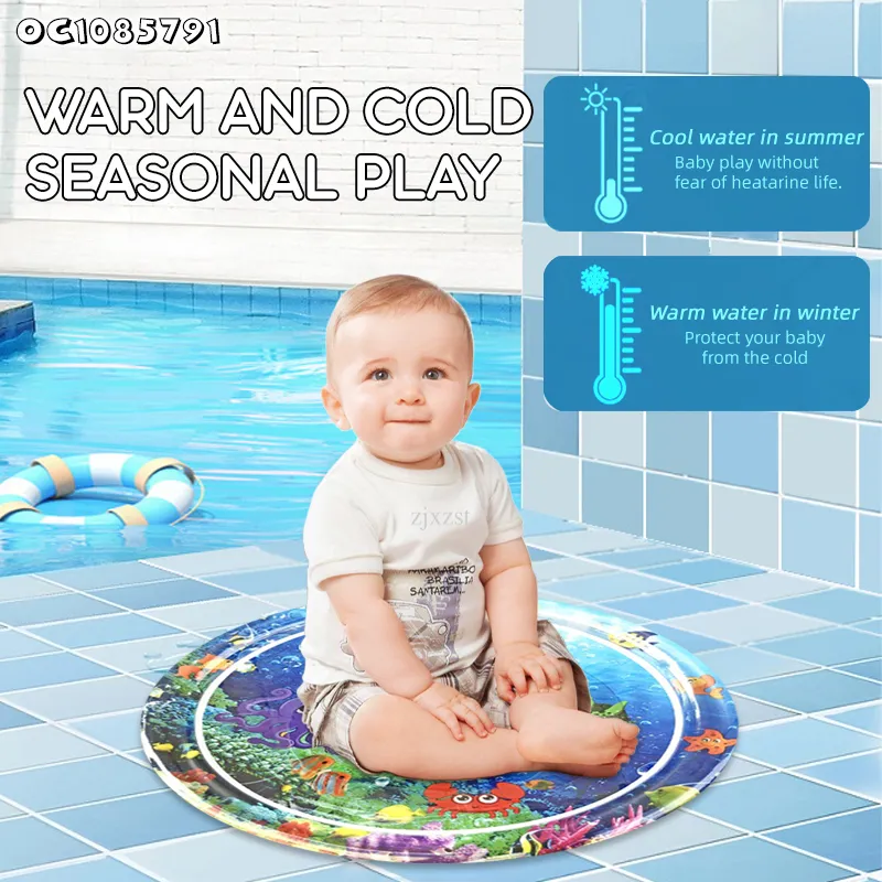 Non Toxic Sensory Play Mat Safety Cooling Tummy Time Waterproof Activity Gym Water Play Mat