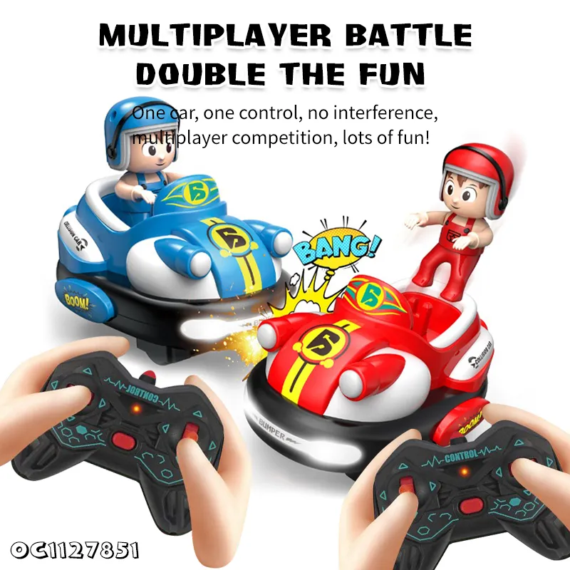 Wholesale Plastic Kids Electric Funny Toy Remote Control Fighting Robot Battle Bumper Cars for 2 Players
