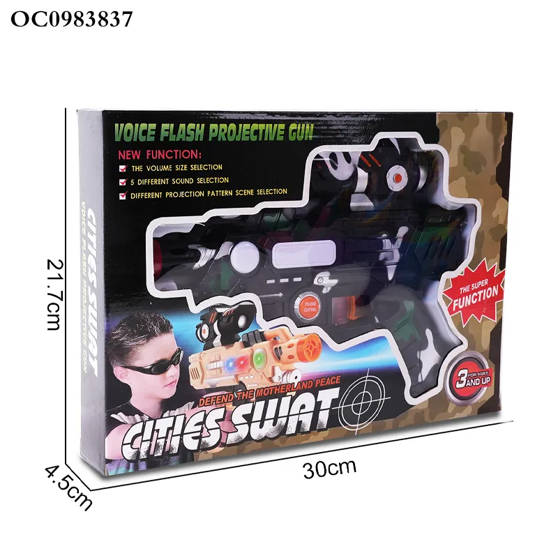 Kids Interactive Projection Games Electric Toy Shoot Gun Toy with Music