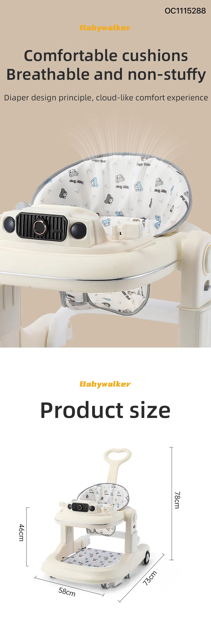 Wholesale Sit to Stand Learning Walking New Model Multifunctional Educational Baby Walker with Wheels