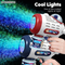 Summer Outdoor Transparent Automatic Space Bubble Blower Gun Toy Light Battery Operated Plastic Bubble Bottle Gun