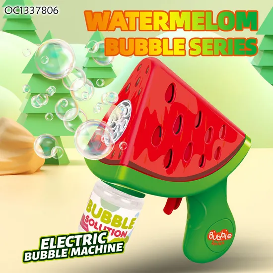 Wholesale Best Q Seller Lovely Watermelon Design Low Price Summer Friendly Items LED Bubble Guns Toy Blowing Machine for Kids 2026