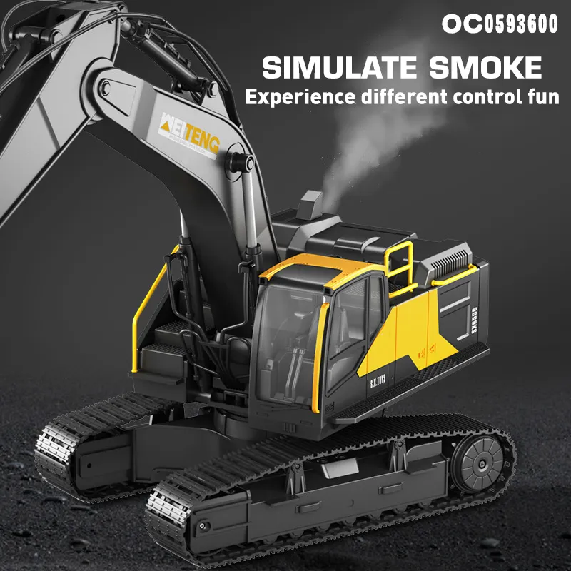 17 Channels Mini Plastic Remote Control Excavator RC Vehicle Educational Toy for Kids