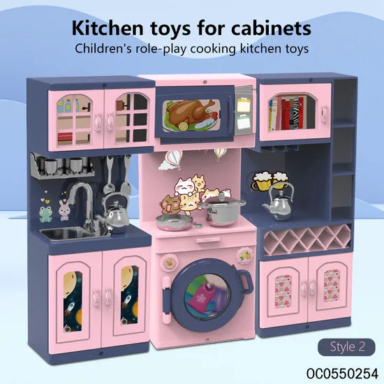 Wholesale Mini Children's Plastic Doll House Small Kitchen Cabinet Toys