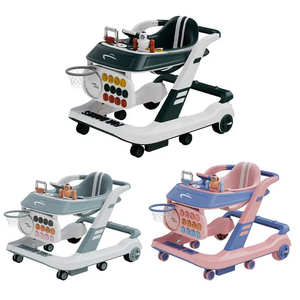Wholesale Educational New Design Basketball Hoop Toys Musical Standing Baby Walker with Wheels and Seat