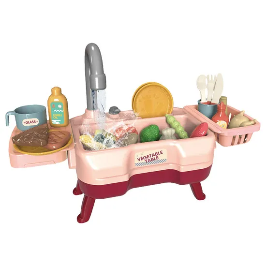 Educational Electric Multi-Functional Vegetable Washing Dishes Spray Kitchen Tool Toys for Kids