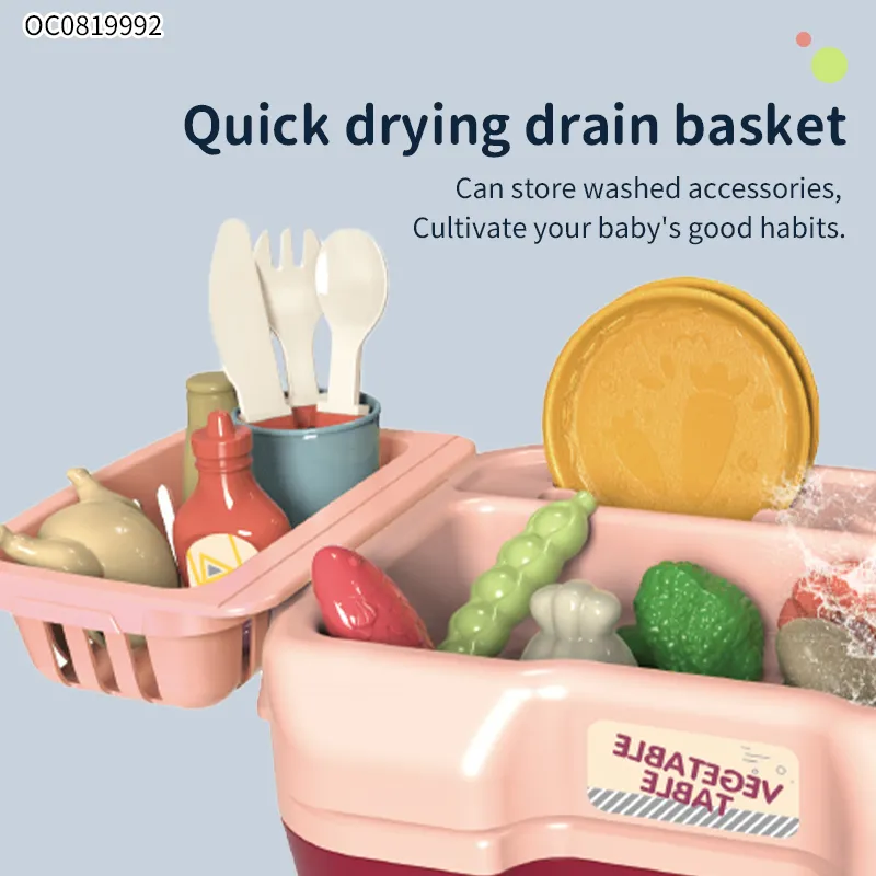 Educational Electric Multi-Functional Vegetable Washing Dishes Spray Kitchen Tool Toys for Kids