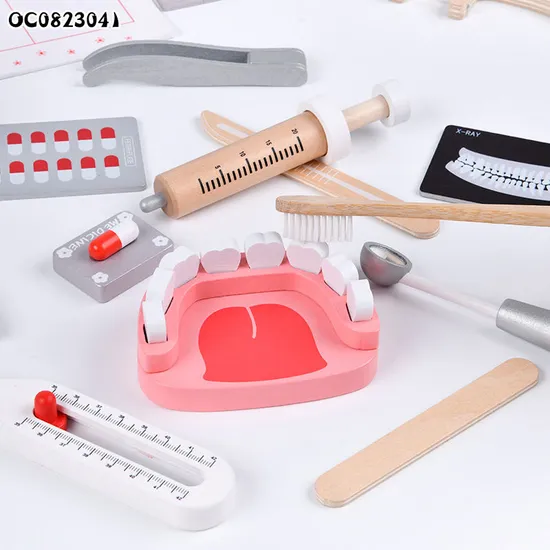 Wholesale Kids Wooden Pretend Play Medical Fun Creative Children's Doctor and Dentist Toys Set