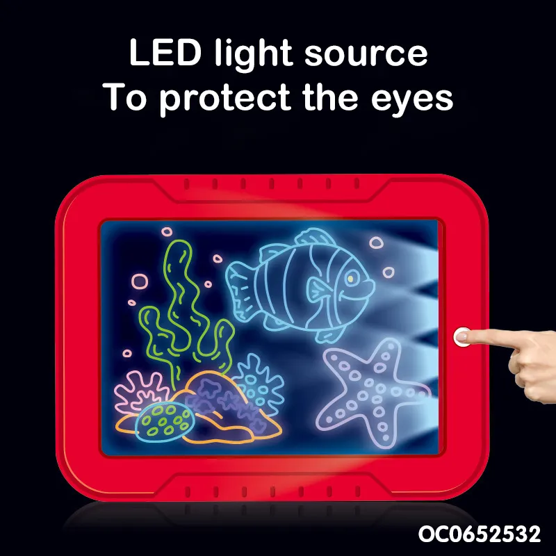 Wholesale Magnetic Kids Electronic 8 Colour Lights Children LCD Writing and Drawing Board