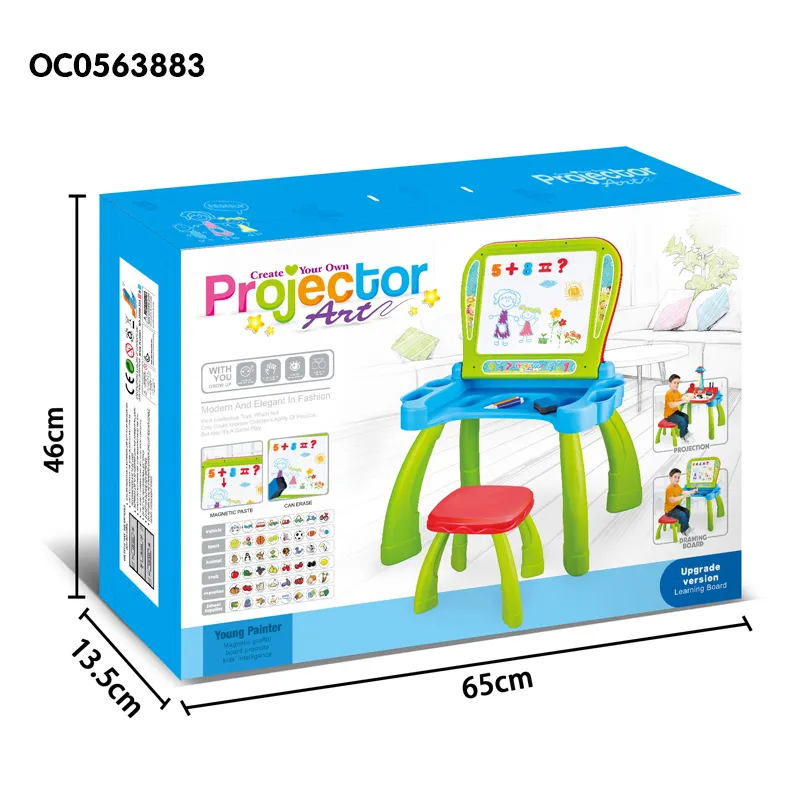 Children LED Light Wholesale Magnetic Writing Drawing Projector Painting Smart Table Board for Kids