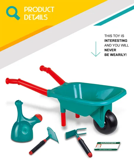 Pretend Planting Flower Kids 12 PCS Multi Garden Tool Set with Cart
