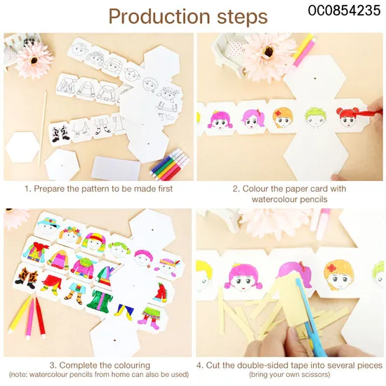 Wholesale Educational Popular DIY Coloring 3D Puzzle Paper Doll Dress up Toys for Kids