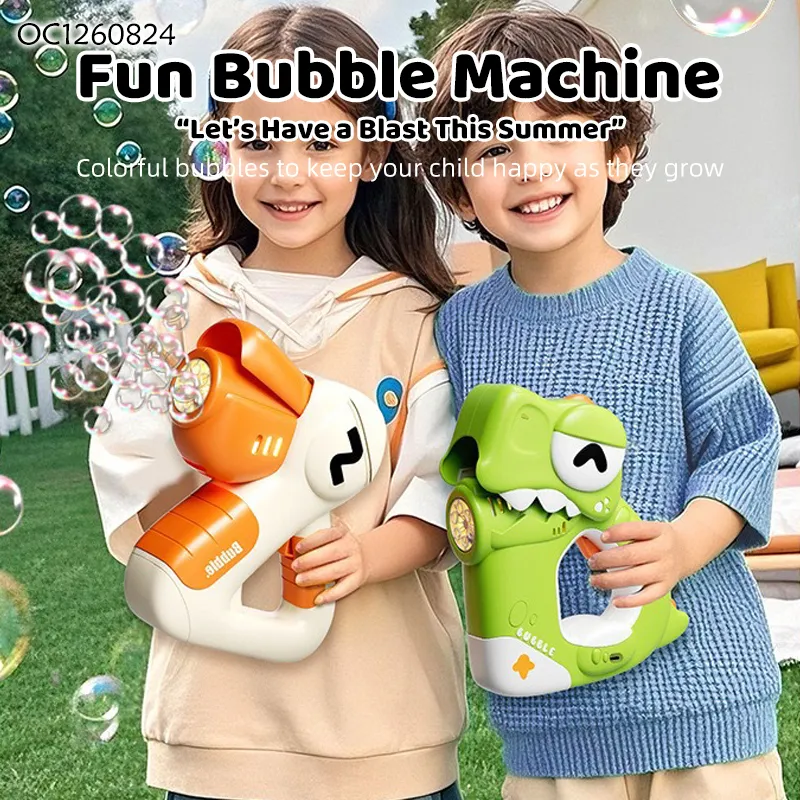 Wholesale Summer Beach 2026 Trendy Children Handled Electric Animal Cute Rechargeable USB Bubble Machine Toys Gun for Kids