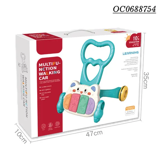 Cheap Plastic Toys Wholesale Designed Educational Standing Baby Learn to Walking Miusical Walker