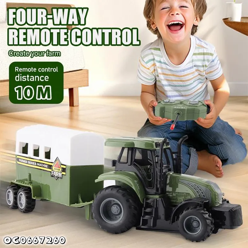 High Quality Toy Car Transporters Model Kids Remote Control RC Farmer Car Farmer Toy Truck with Sound