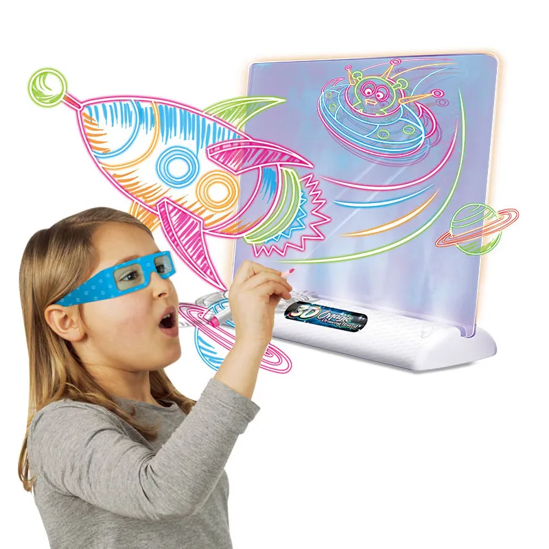 Montessori Smart Magic 3D Glasses LCD Light Wholesale Magnetic Drawing Writing Board for Kids