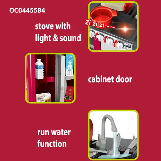 Wholesale Children Big Size Cooking Luxury Plastic Children House Play Kitchen Toys Gift Sets for Kids with Light Music
