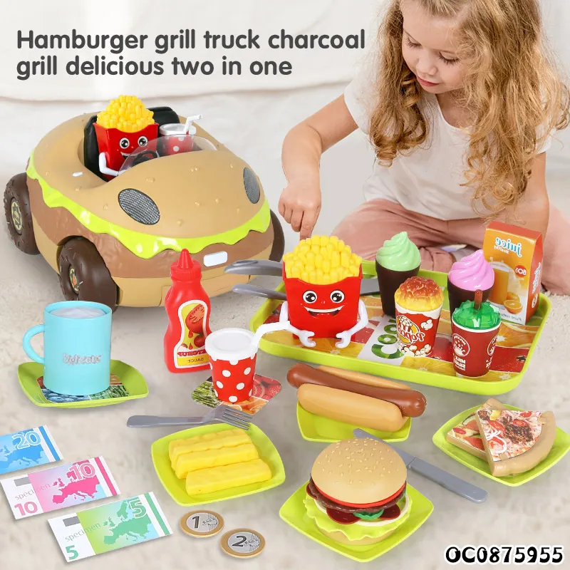 Wholesale Mini Pretend Play Cooking Set Fast Food Children's Plastic Kitchen Toys for Kids