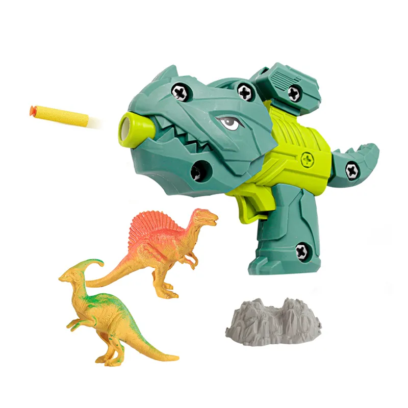 Wholesale Boys PVC Plastic Biq Dinosaur Toy Kids Assemble Soft Bullet Games Plastic Toys Gun