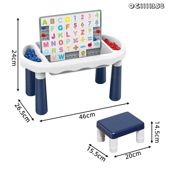 Creative Montessori Child Interactive Building Block Educational Play Drawing Table Educational Toy for Kid