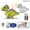 Montessori Kids Learning Materials Dinosaur Walking Balloon Drawing Art Painting Set Baby Wholesale Educational Popular DIY Toy