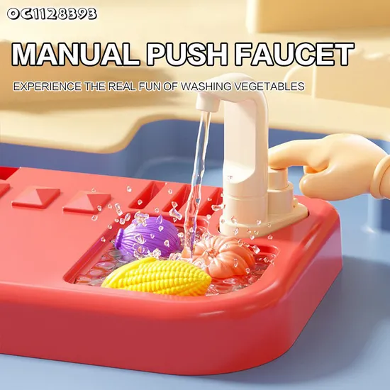 Wholesale Children Educational Plastic Simulation Cooking Water Spray Sink Large Plastic Kitchen Toy