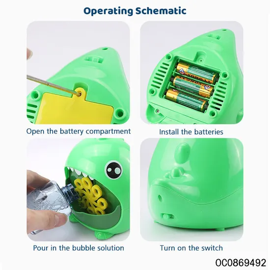 Cartoon Shark Electric Automatic Game Bubble Maker Machine for Kids