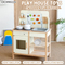 Wholesale Wooden House Miniature Cooking Stove Tableware Pretend Play Children's Plastic Spray Sink Kitchen Toy