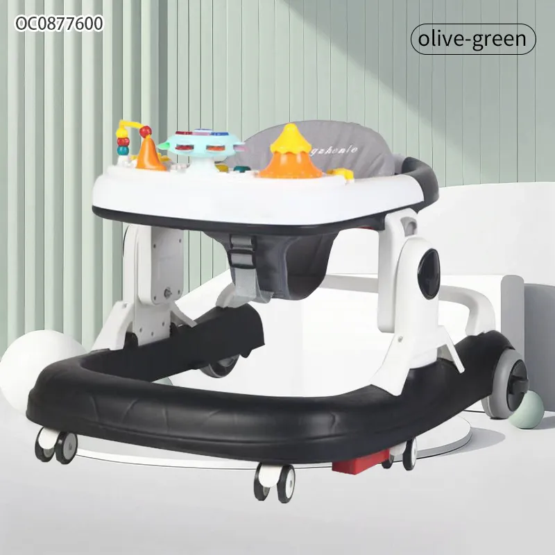 Wholesale 360 Degree Rotating Wheels New Design Educational Round Baby Chair Walker with Music