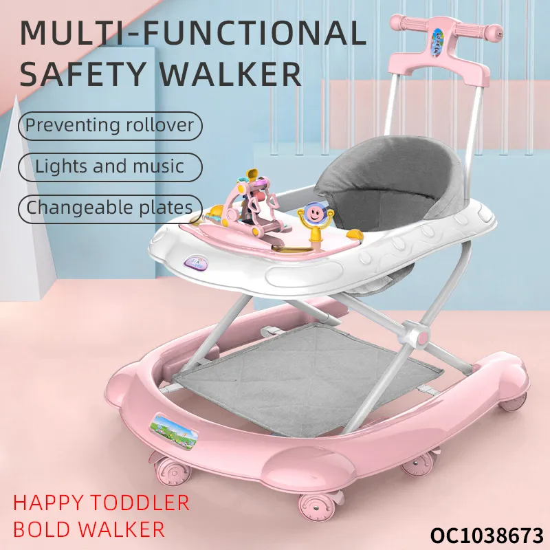 Professional Factory Price New Model Toddler Walk Learning Assistant Multifunctional Baby Walker with Foldable Plastic Wheels Sit-to-Stand and Activity Table