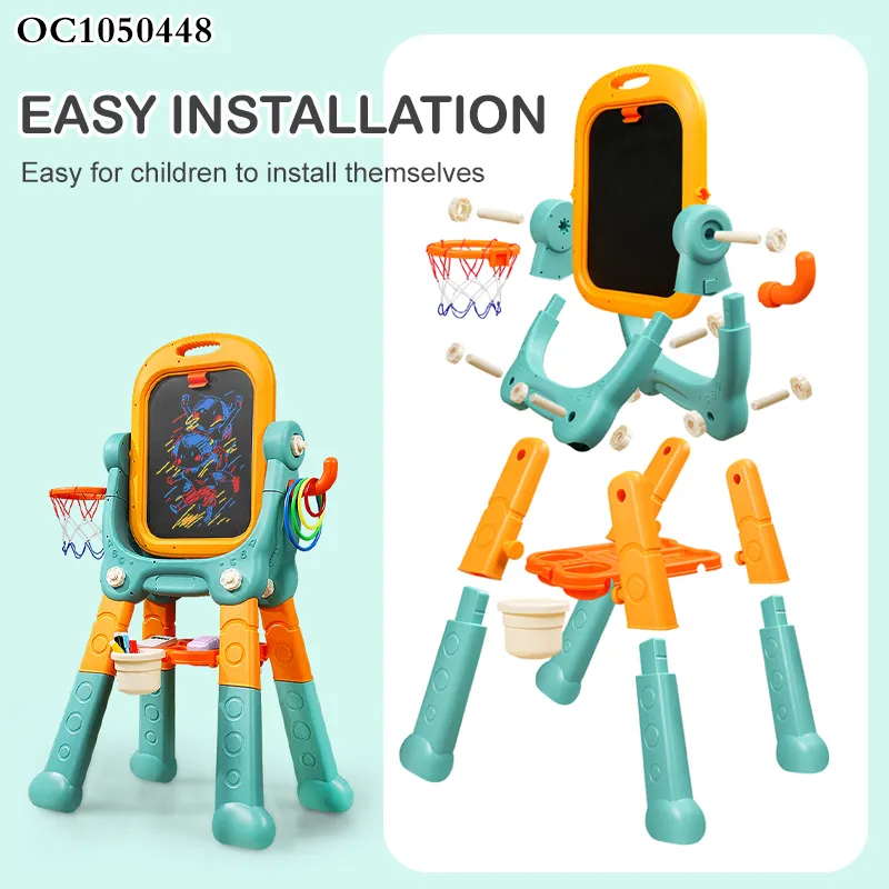3 in 1 Basketball and Ring Toss Game Double Sided Functional Plastic Children's Wholesale Magnetic Writing Drawing Board